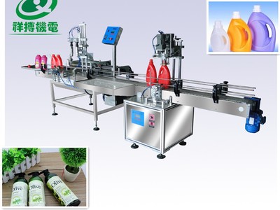 祥搏 小型食品日化灌裝鎖蓋線 洗衣液灌裝機 貴州日化類灌裝機 直線全自動灌裝機 食品日化類廠家直銷圖片_高清圖_細節(jié)圖